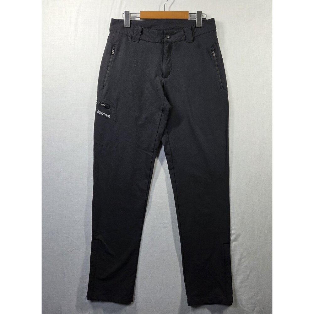 Marmot Pants Womens 8 Black Softshell Hiking Ski Zip Hem Stretch Outdoors Trail